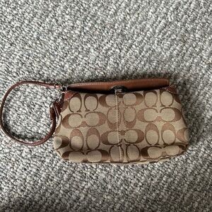 Coach Brown Wristlet Bag